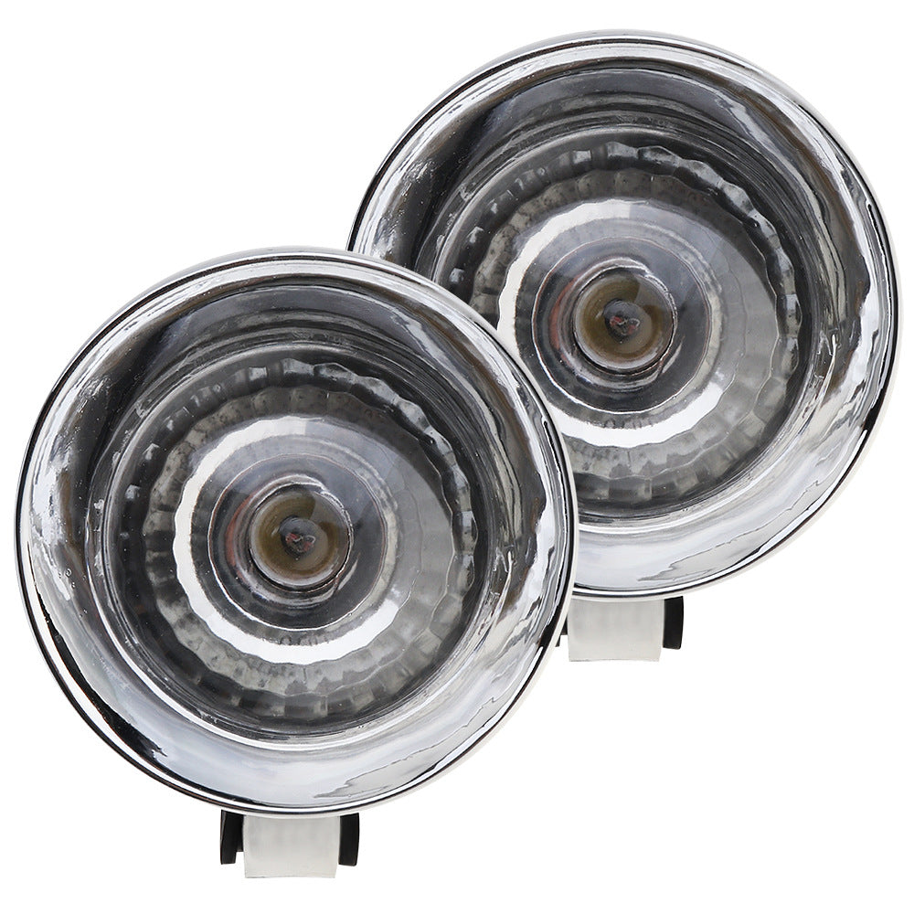 2pcs Motorcycle Headlight Bulbs Retro Bullet Type Small Fog Light Lamp Spotlight
