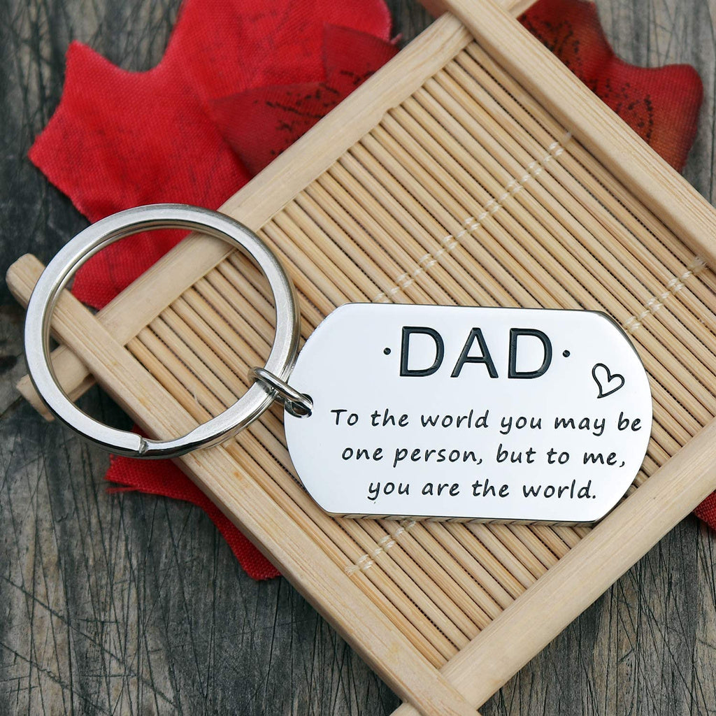Stainless Steel 'DAD' Carabiner Keychain Outdoor Backpack Bottle Decor