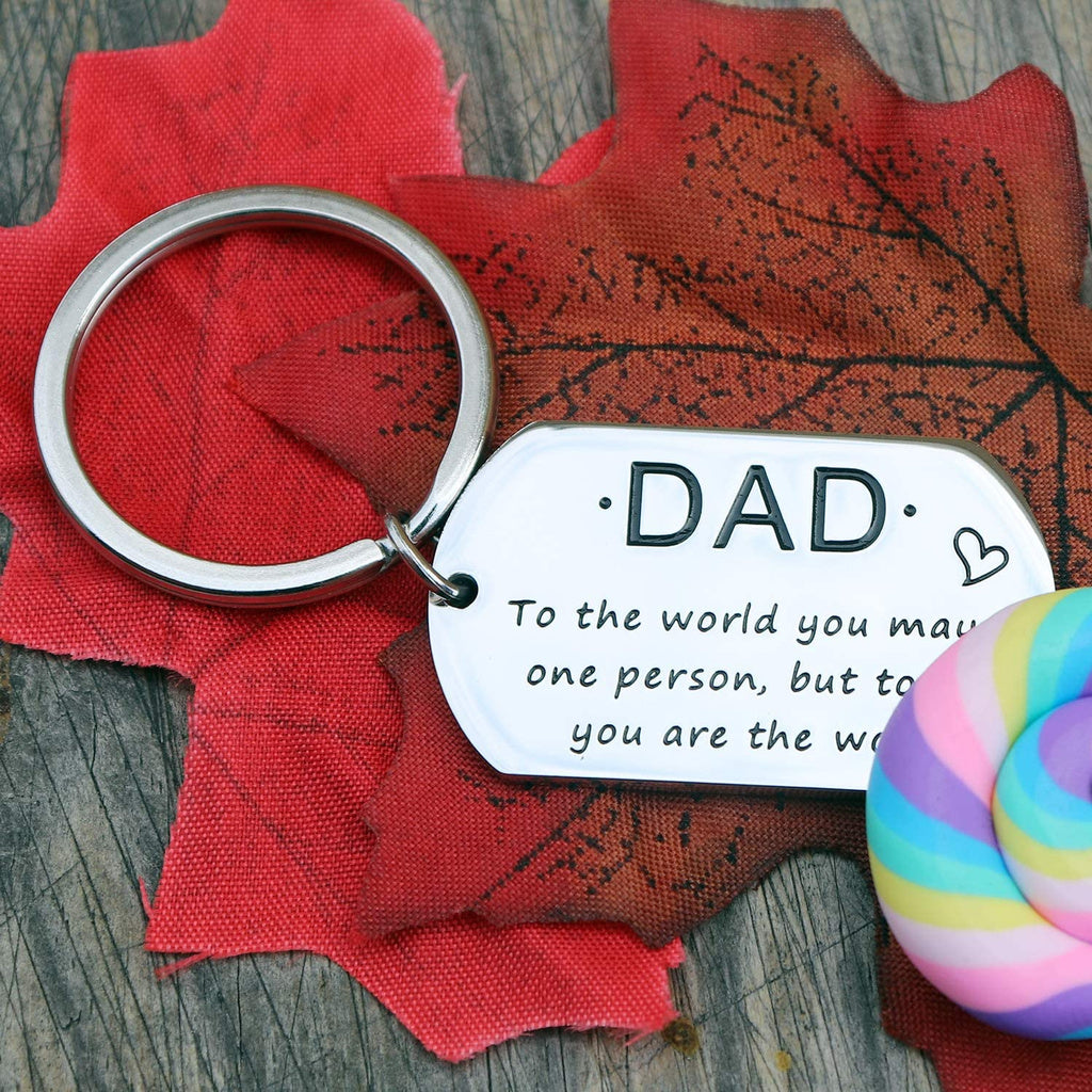 Stainless Steel 'DAD' Carabiner Keychain Outdoor Backpack Bottle Decor