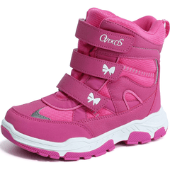 Girls Snow Boots with Bowknot Decor - Outdoor Non-slip Winter Boots