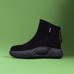 Round Toe Short Boots Thick Bottom & Back Zipper Booties