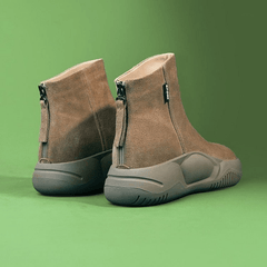 Round Toe Short Boots Thick Bottom & Back Zipper Booties