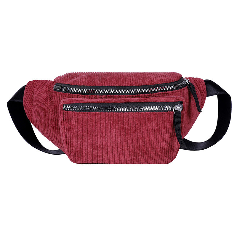 Stylish Corduroy Fanny Pack for Outdoor Sports