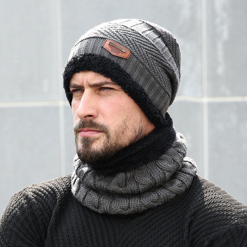 Men's Winter Beanie Hat Fleece Lined Knit Cap Neck Warmer