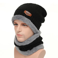 Men's Winter Beanie Hat Fleece Lined Knit Cap Neck Warmer