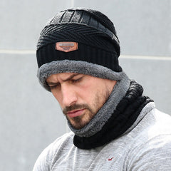 Men's Winter Beanie Hat Fleece Lined Knit Cap Neck Warmer