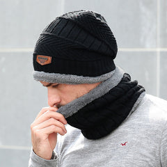 Men's Winter Beanie Hat Fleece Lined Knit Cap Neck Warmer