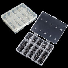 100pcs High Carbon Steel Barbed Fishing Hook Set