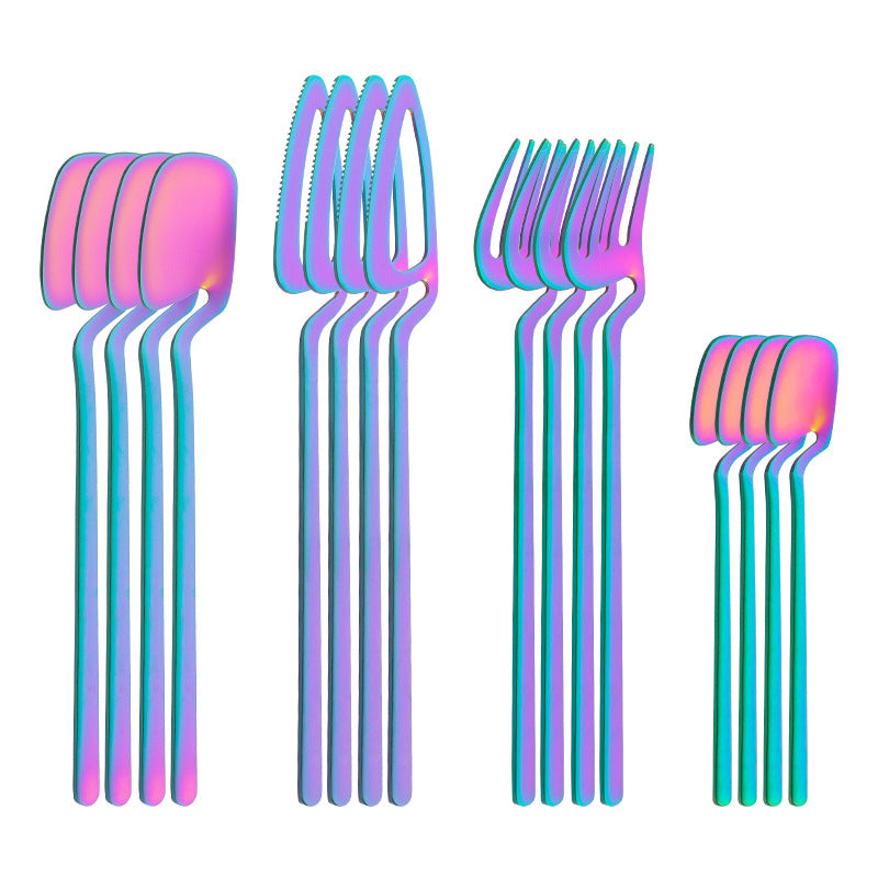 Stainless Steel Reusable Cutlery Set Long Handle Tableware