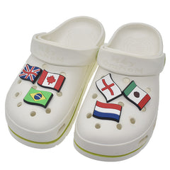 42pcs Flag Pattern Shoe Charms For Clogs Jibts Sandals PVC Decorations