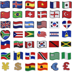 42pcs Flag Pattern Shoe Charms For Clogs Jibts Sandals PVC Decorations