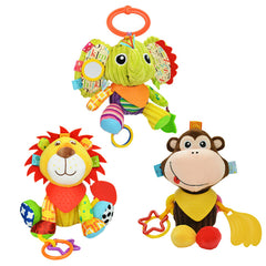 Plush Toy Baby Activity Teething Sensory Rattle Textures Crib Bed Stroller