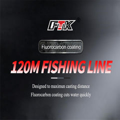 FTK Fluorocarbon Coated Nylon Fishing Line - 120m