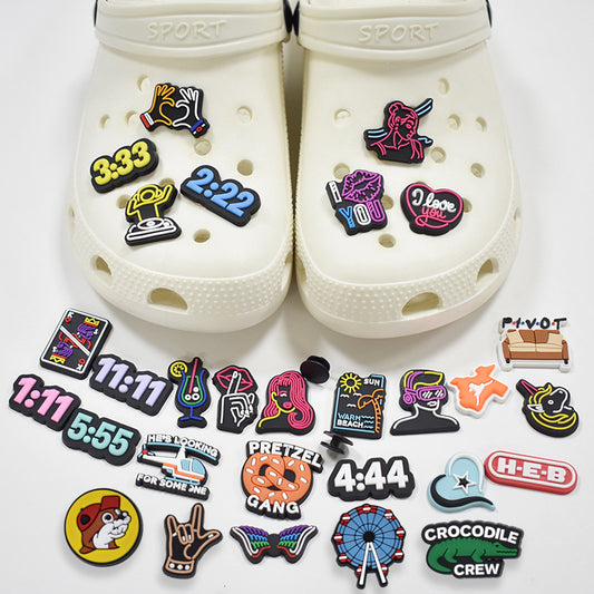 30pc Time Pattern Shoe Charms For Clogs