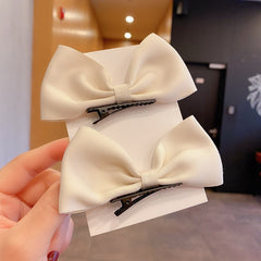 2pcs Girls Hair Bows Solid Colors Hair Clips Hairpin Hair Accessories