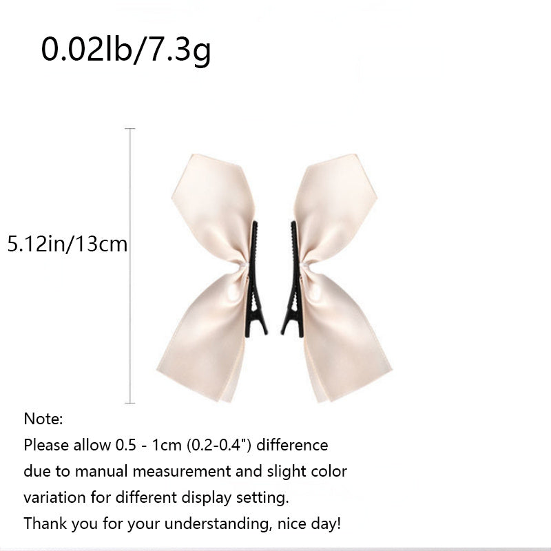 2pcs Girls Hair Bows Solid Colors Hair Clips Hairpin Hair Accessories