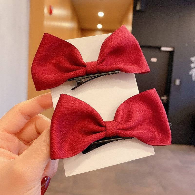 2pcs Girls Hair Bows Solid Colors Hair Clips Hairpin Hair Accessories