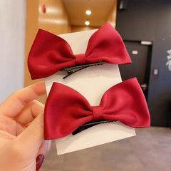 2pcs Girls Hair Bows Solid Colors Hair Clips Hairpin Hair Accessories
