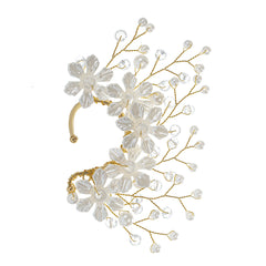 Fairy Flower Pearl Ear Cuff Single Earring Left Side