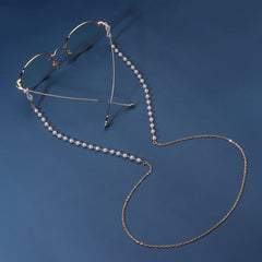 Golden Pearl Mask Chain Sunglass Chain Holder Necklace Chain