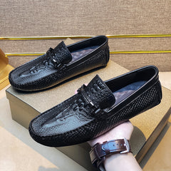 Men's Crocodile Bit Loafer Shoes Slip On Sneakers