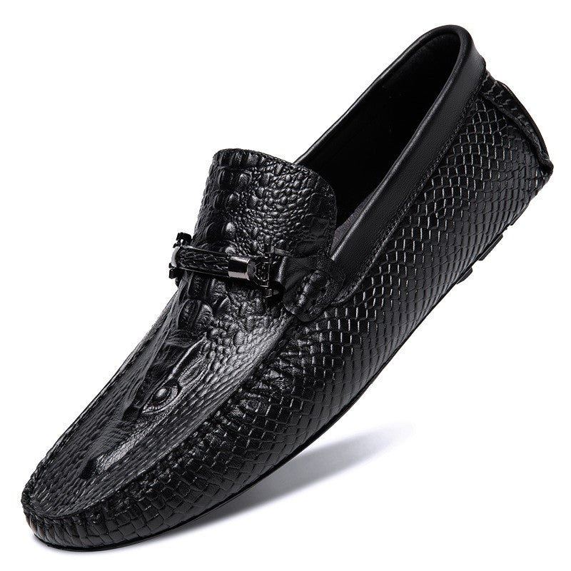 Men's Crocodile Bit Loafer Shoes Slip On Sneakers