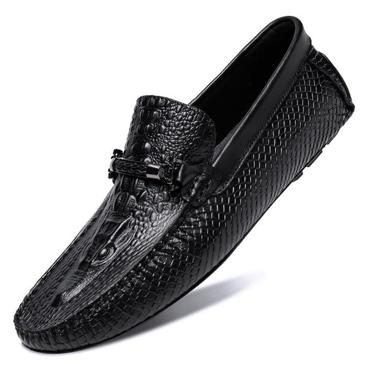 Men's Crocodile Bit Loafer Shoes Slip On Sneakers