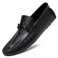 Men's Crocodile Bit Loafer Shoes Slip On Sneakers