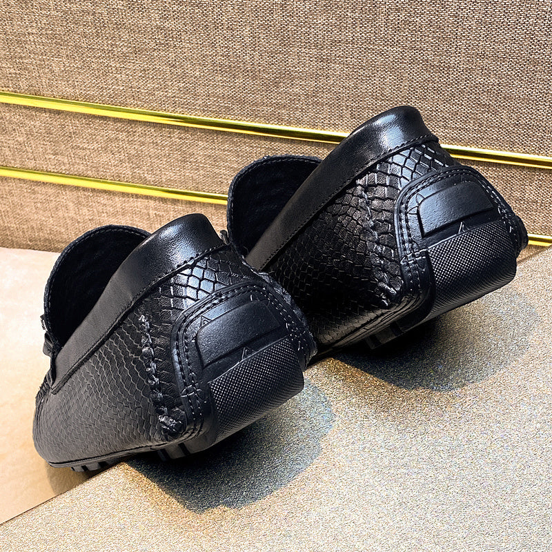 Men's Crocodile Bit Loafer Shoes Slip On Sneakers