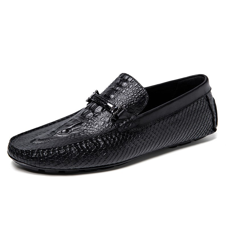 Men's Crocodile Bit Loafer Shoes Slip On Sneakers