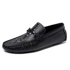 Men's Crocodile Bit Loafer Shoes Slip On Sneakers