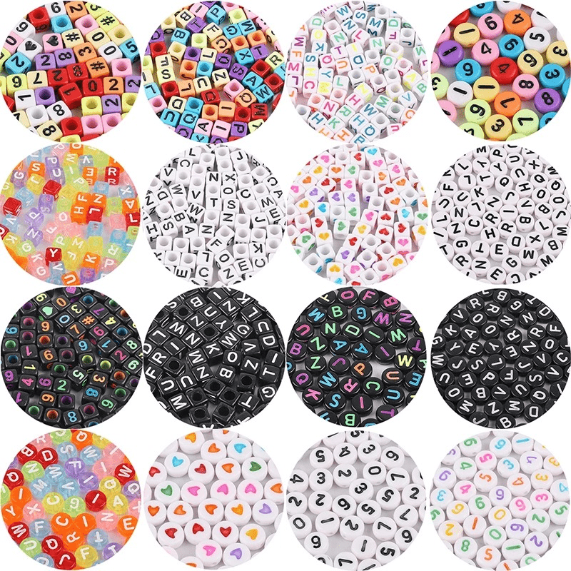 100pc Acrylic Random Letter Beads for Bracelet Making Kit