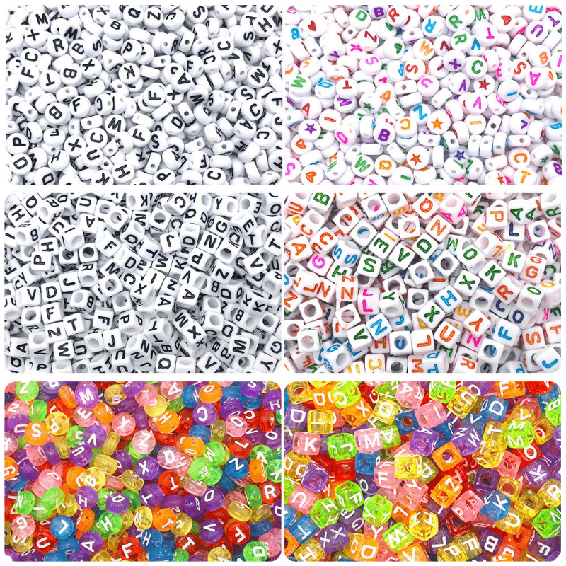 100pc Acrylic Random Letter Beads for Bracelet Making Kit