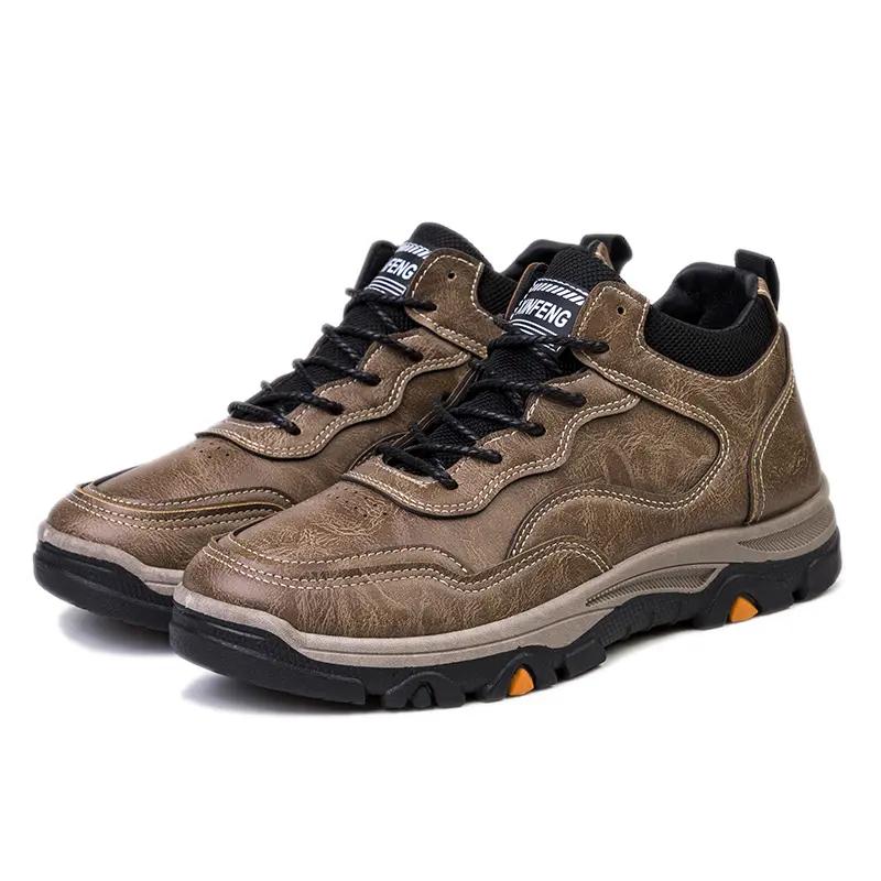 Men's Plush Lining Hiking Boots Non Slip Waterproof Ankle Boots
