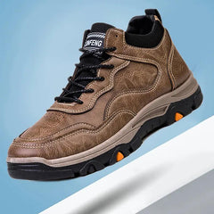 Men's Plush Lining Hiking Boots Non Slip Waterproof Ankle Boots