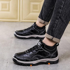 Men's Plush Lining Hiking Boots Non Slip Waterproof Ankle Boots