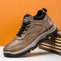 Men's Plush Lining Hiking Boots Non Slip Waterproof Ankle Boots