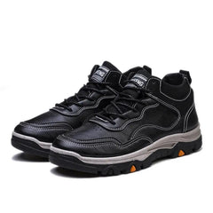 Men's Plush Lining Hiking Boots Non Slip Waterproof Ankle Boots