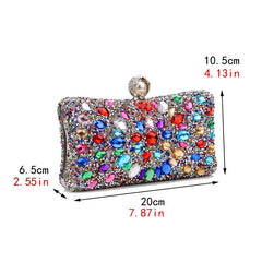 Colorful Rhinestone Clutch Wallet Evening Bag for Women