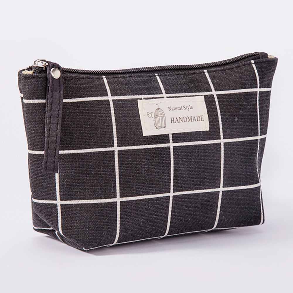 Canvas Makeup Bag with Zipper for Travel and Daily Use