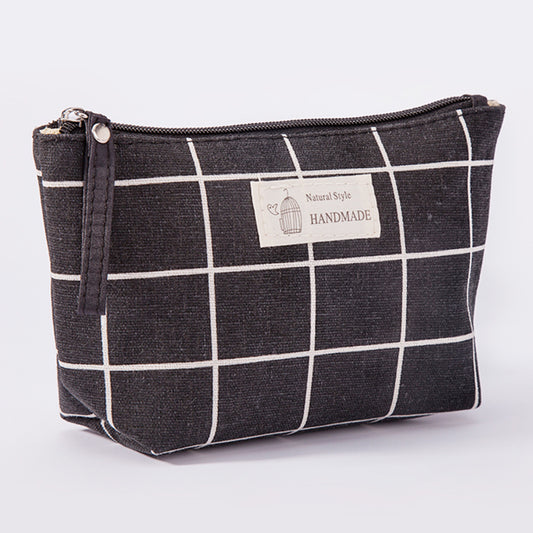 Canvas Makeup Bag with Zipper for Travel and Daily Use