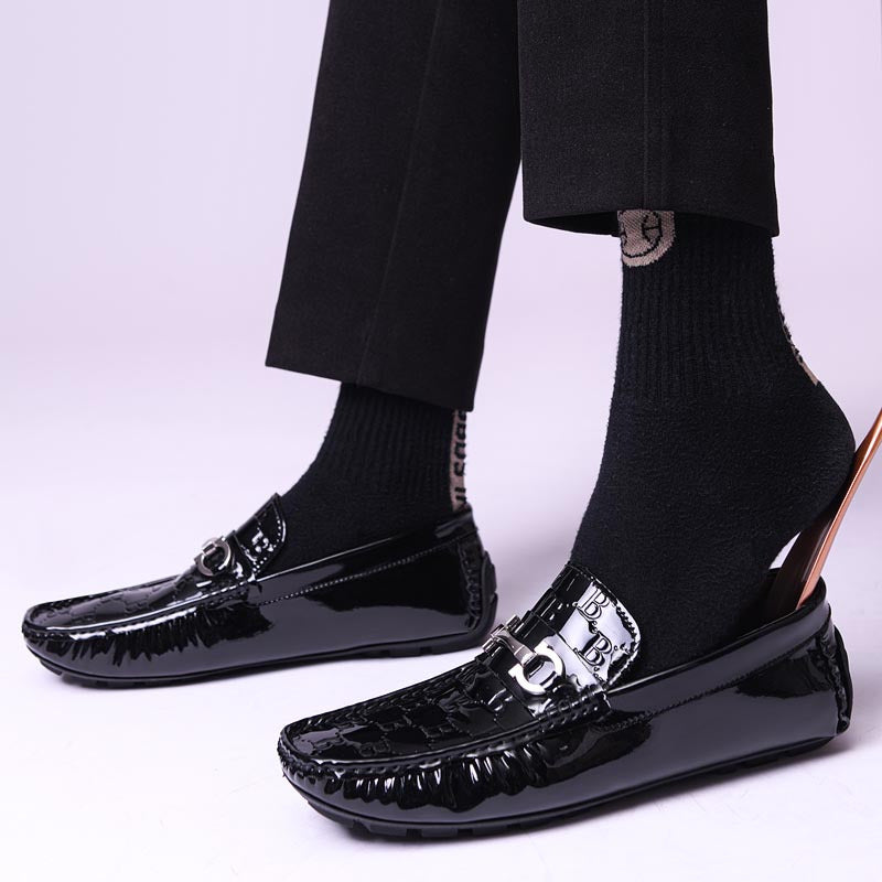 Men's Plaid Loafer Shoes Slip On B Sneakers