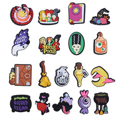 18pcs Witch Shoe Charms For Clogs Slides Sandals PVC Decorations