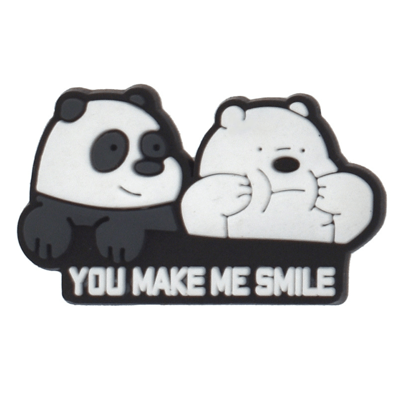 17pcs Panda Pattern Shoe Charms For Clogs Jigs Bubble Slides Sandals