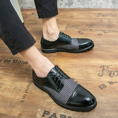 Men's Colorblock Cap Toe Brogue Formal Lace Up Dress Shoes