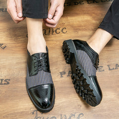 Men's Colorblock Cap Toe Brogue Formal Lace Up Dress Shoes