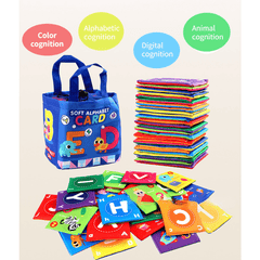 Infant Cognitive Card Cloth Book Baby Animal Number Development Toy