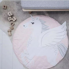 Rabbit Unicorn Round Play Pad Crawling Mat for Kids