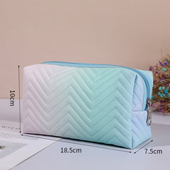 Ombre Square Zipper Cosmetic Bag Travel Toiletry Organizer