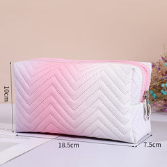 Ombre Square Zipper Cosmetic Bag Travel Toiletry Organizer